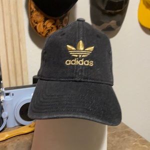 Demi, gold logo adidas hat